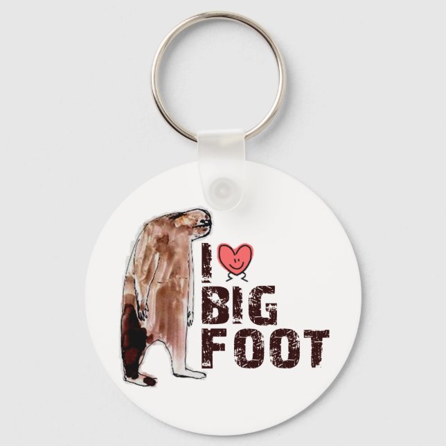 Oj! I KÄRLEK <3 BIGFOOT design Finfoot Bigfoot Nyckelring (Framsida)