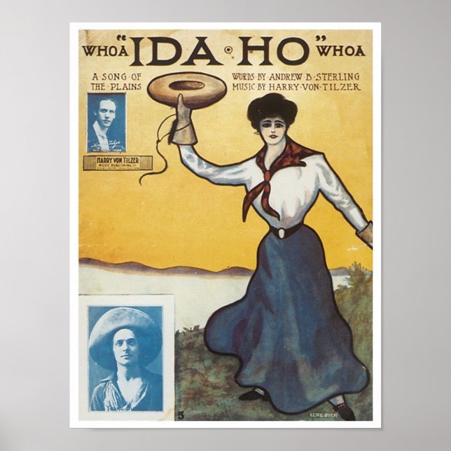 Oj "Ida Ho" Oj Vintage Songbook Cover Poster (Framsidan)