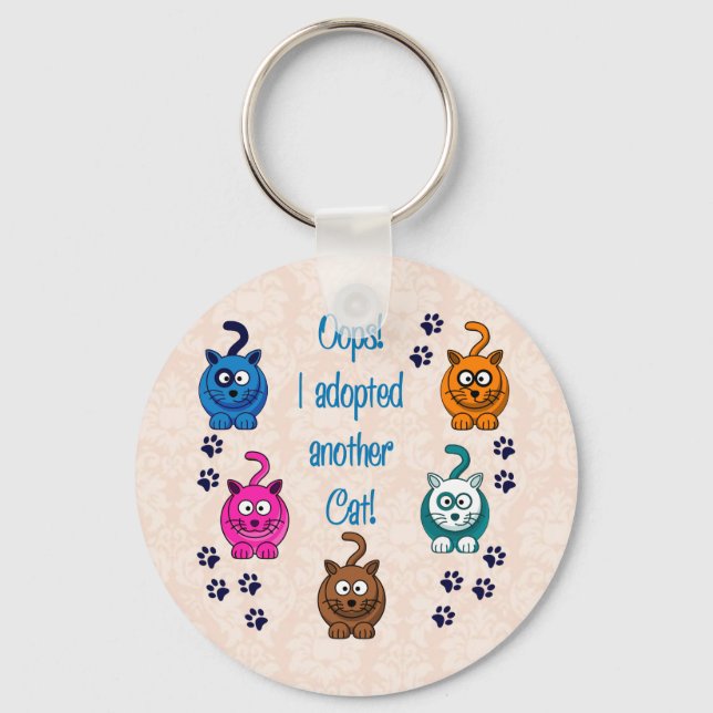 Oj! Jag antog en till katt! Nyckelring (Framsida)