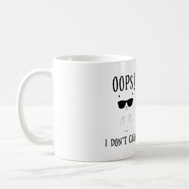 Oj! Jag bryr mig inte! Funny kaffekoffeadress Kaffemugg (Vänster)
