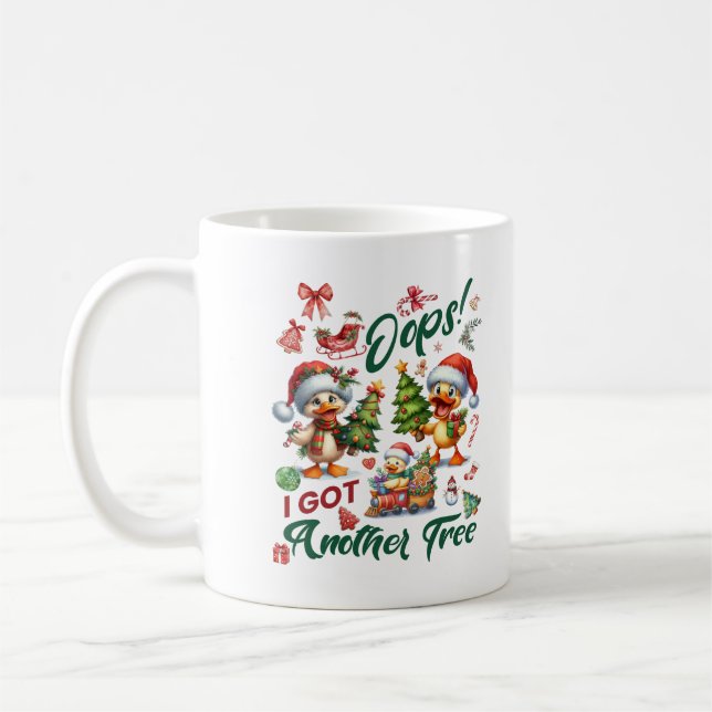 Oj, jag fick ett annat träd Roliga juldjur Kaffemugg (Vänster)