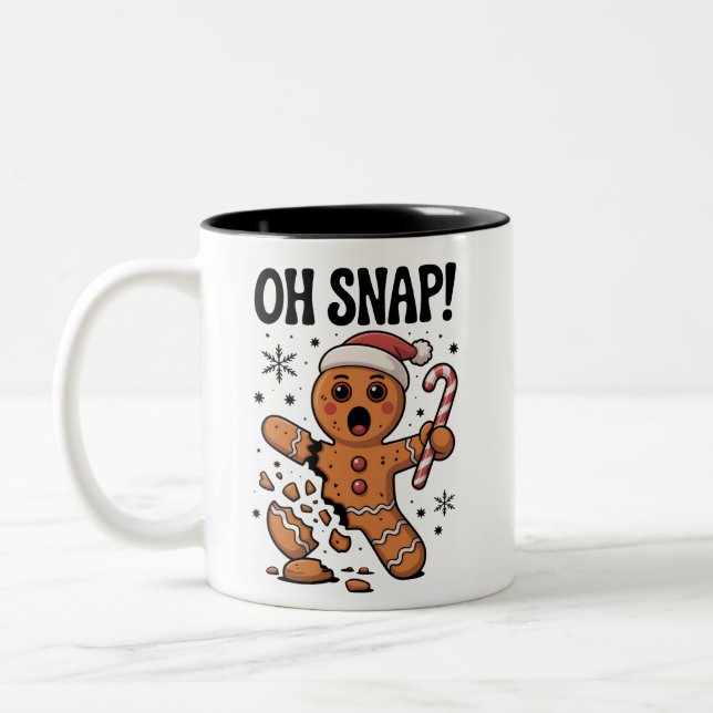 Oj! Julpepparkakor Santa hatt  Två-Tonad Mugg (Vänster)