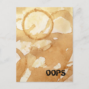 Oj, kaffestänk och spill vykort