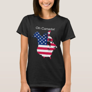 Oj Kanada Roligt Trump Karta över Usa 2 T Shirt