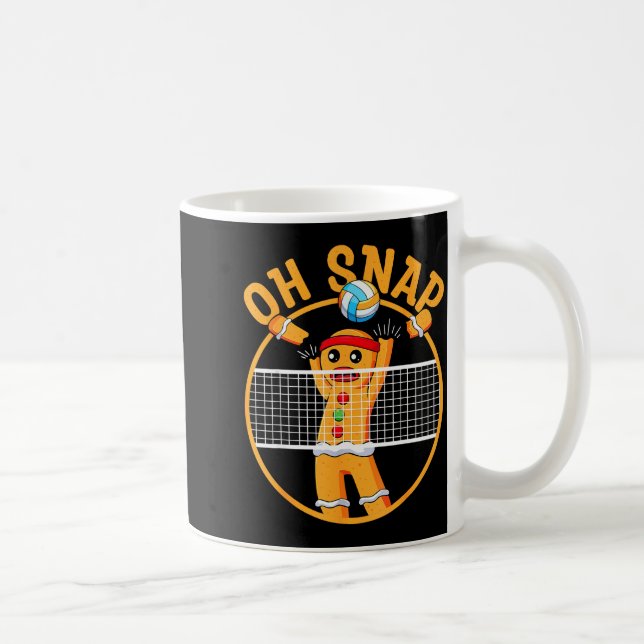 Oj, knäckpepparkaksgubbe julvolleyboll  kaffemugg (Höger)