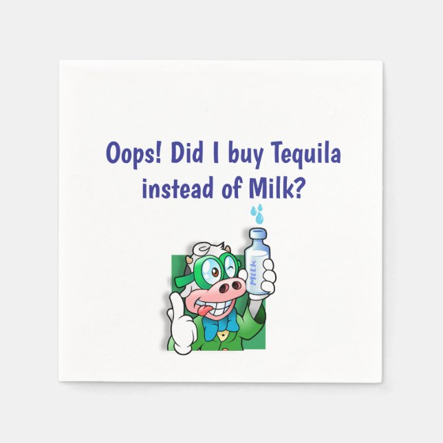 "Oj. Köpte jag Tequila?" Roligt Cocktail Napkin Pappersservett (Framsidan)