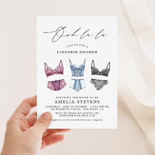 Oj La Fransk Lingerie Shower-inbjudan Inbjudningar