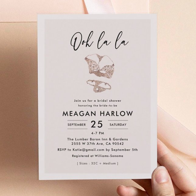 Oj La Lingerie Möhippa Shower Inbjudningar (Skapare uppladdad)