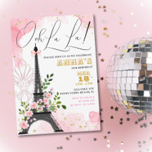 Oj La Paris födelsedagsinbjudan