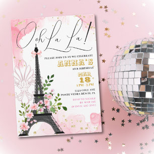 Oj La Paris födelsedagsinbjudan Inbjudningar