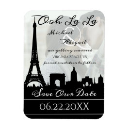 Oj La Paris Skyline Anpassningsbar Photo Save Date Magnet