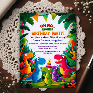 Oj nej! En annan dinosaurie-tema födelsedagsfest Vykort