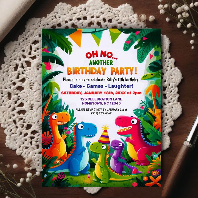 Oj nej! En annan dinosaurie-tema födelsedagsfest  Vykort (Skapare uppladdad)