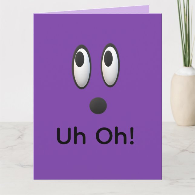 Oj Oj, ledsen emoji Glad försenad födelsedag Kort (Framsida)