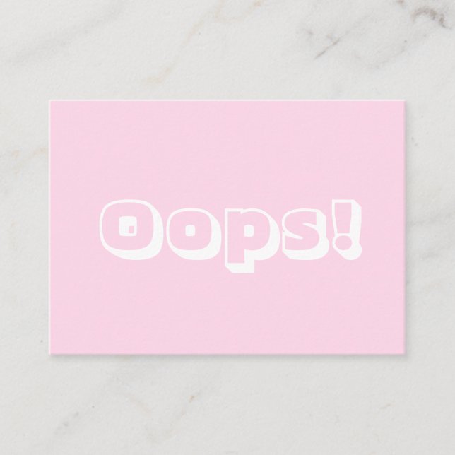 Oj, oj! Ljust rosa, modernt, fetstil Rådkort (Framsida)