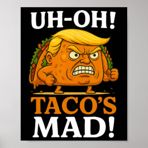 Oj Oj Tacos Galna Orange Ansiktet Taco Poster