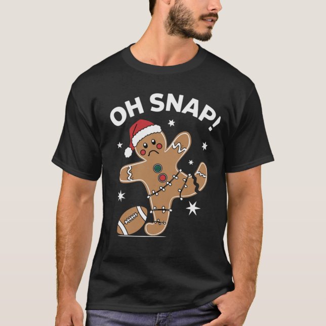 Oj, pepparkaksfotboll jul pepparkaka t shirt (Framsida)