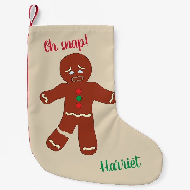 Oj, pepparkaksgubbe-kaka Roligt Liten Julstrumpa (Framsidan)