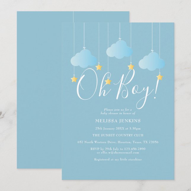 Oj poj Glitter Glitter Baby Shower / Sprinkle Inbjudningar (Fram/baksida)
