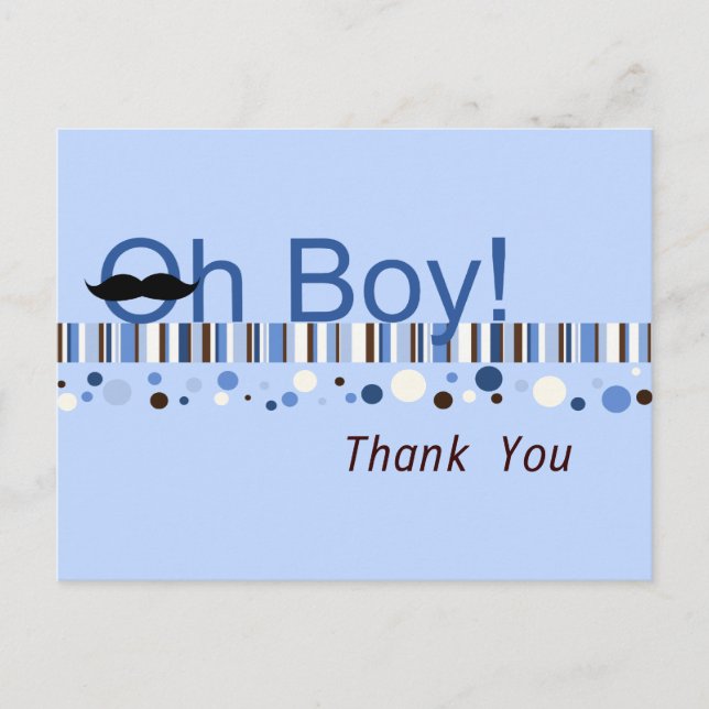 Oj poj prickar och ränder tack-kort vykort (Framsida)