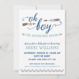 Oj pojk- och babybodsinbjudan inbjudningar