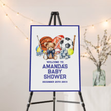 Oj pojke ALL STAR SPORT Baby Shower Välkomstskylt