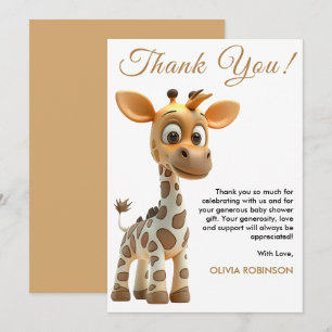 Oj pojke baby giraff söt pojke baby shower tack kort