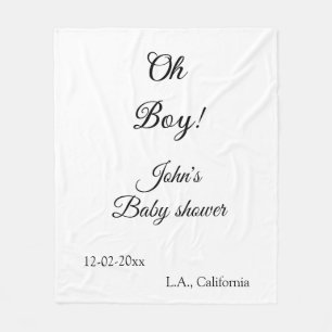 oj pojke flicka baby shower lägg till namn datum å fleecefilt