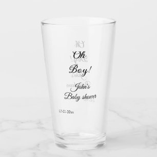 oj pojke flicka baby shower lägg till namn datum å glaskopp