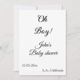 oj pojke flicka baby shower lägg till namn datum å julkort