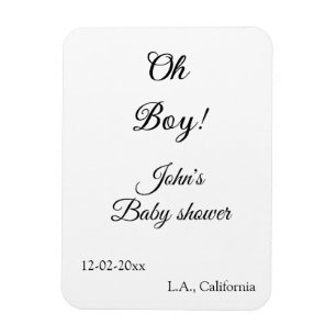 oj pojke flicka baby shower lägg till namn datum å magnet