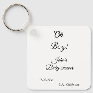 oj pojke flicka baby shower lägg till namn datum å nyckelring