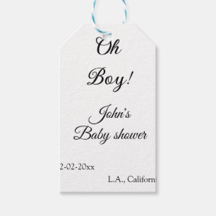 oj pojke flicka baby shower lägg till namn datum å presentetikett