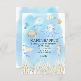 Oj pojke under Sea Baby Shower Diaper Raffle Inbjudningar