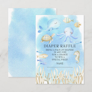 Oj pojke under Sea Baby Shower Diaper Raffle Inbjudningar