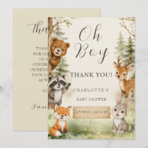 Oj pojke Watercolor Rustic Woodland Baby Shower