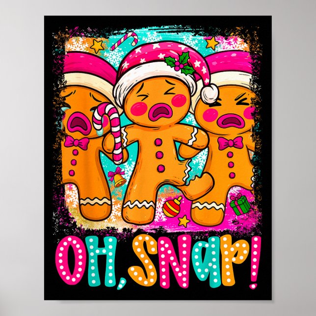 Oj roligt julgodis Gingerbread Man jul Kakor Poster (Framsidan)