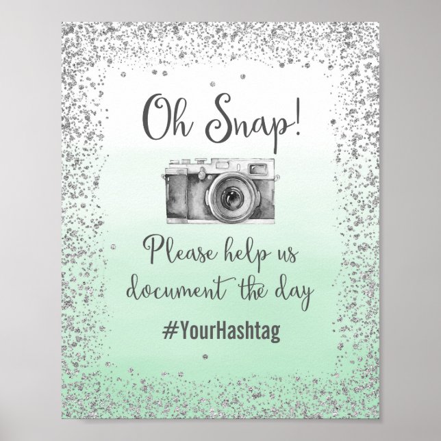Oj, snap Hashtag Bröllopsaffisch Tryck (Framsidan)