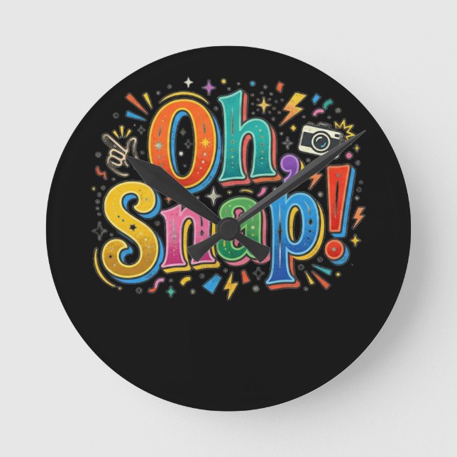 Oj, snapp! Rolig pepparkaksjul T-shirt Rund Klocka (Framsida)