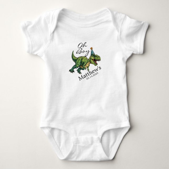 Oj! Söt dinosaurie baby shower T Shirt (Framsida)
