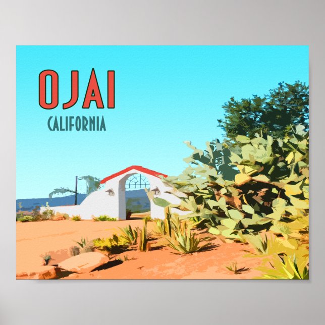 Ojai California Succulent Cactus Vintage Poster (Framsidan)