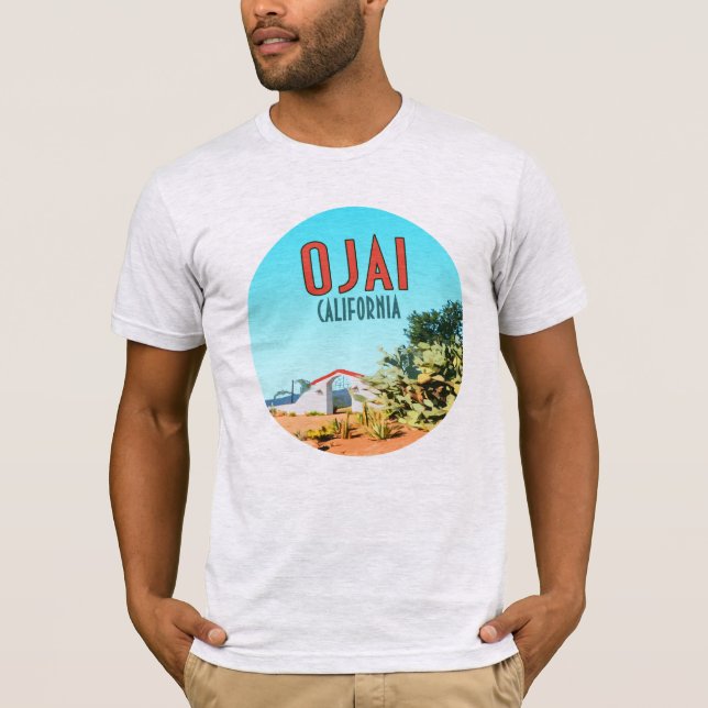 Ojai California Succulent Cactus Vintage T Shirt (Framsida)