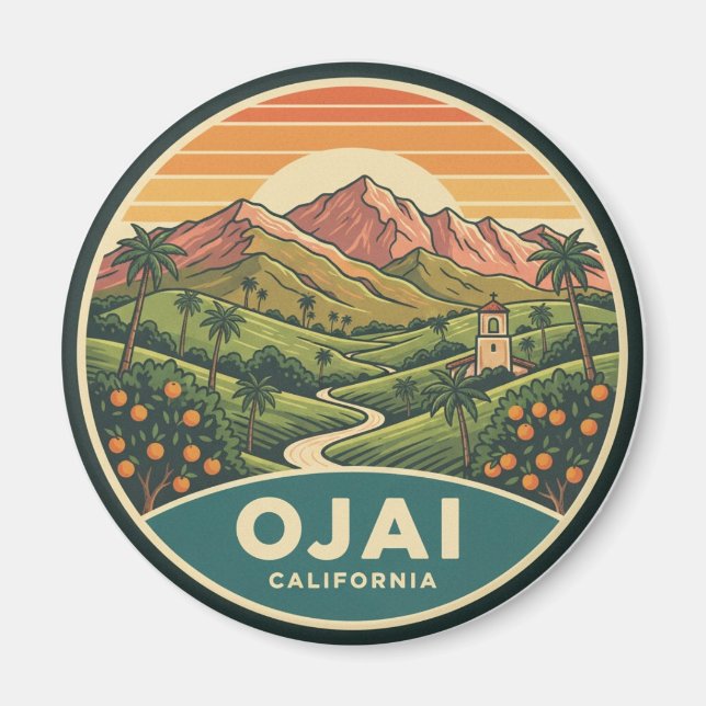 Ojai Kalifornien Magnet (Framsidan)