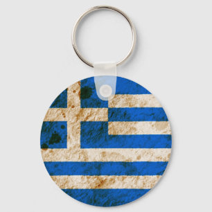 Ojämn grekisk flagga nyckelring