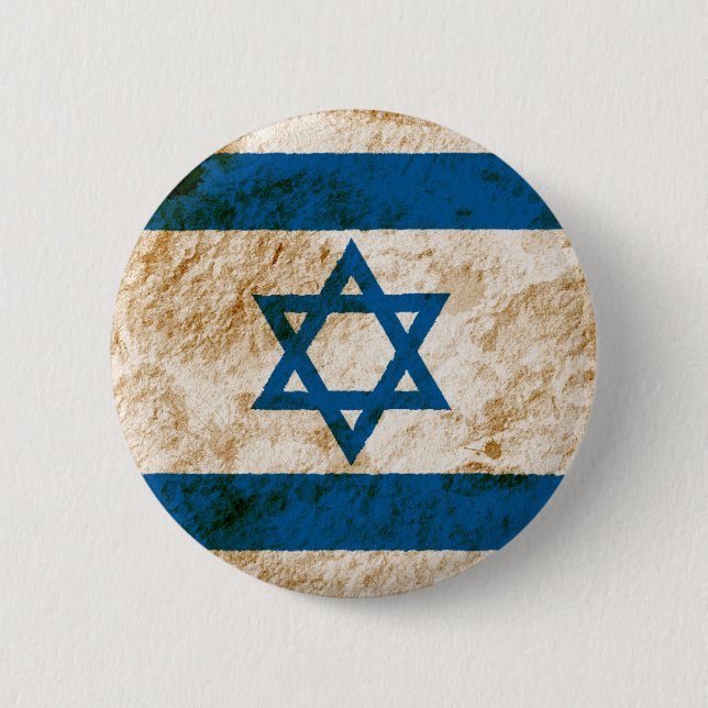Ojämn israelisk flagga knapp (Framsida)
