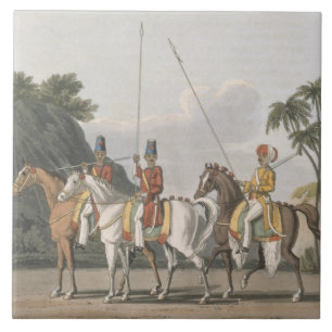 Ojämn kavalleri, den Bengal armén 1817, plätera Kakelplatta