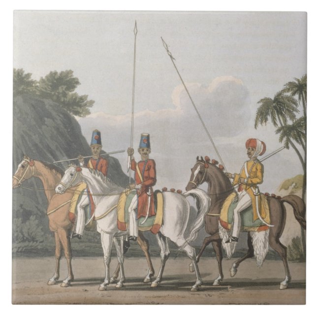 Ojämn kavalleri, den Bengal armén 1817, pläterar 5 Kakelplatta (Framsidan)