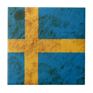 Ojämn svenskflagga kakelplatta