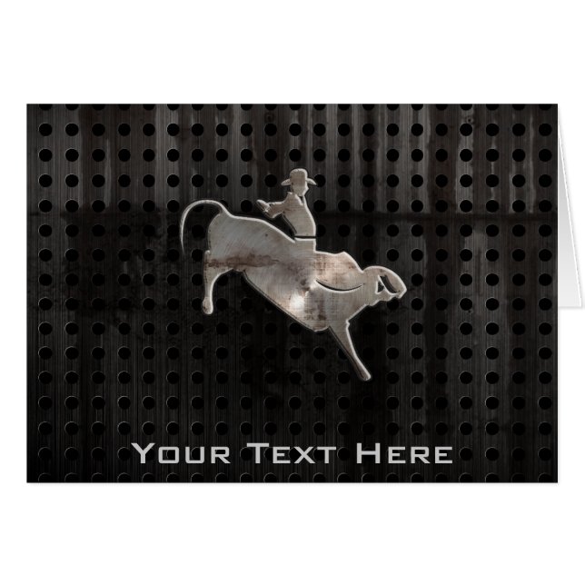 Ojämn tjurryttare hälsningskort (Framsidan Horizontal)