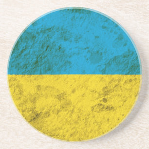Ojämn ukrainsk flagga underlägg sandsten